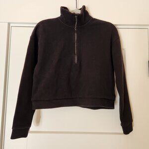 Lole Black Quarter Zip Cropped Sweatshirt Size XS